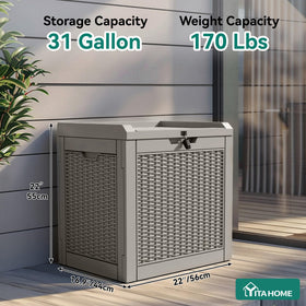 YITAHOME 32-gallon capacity deck box stores cushions and tools