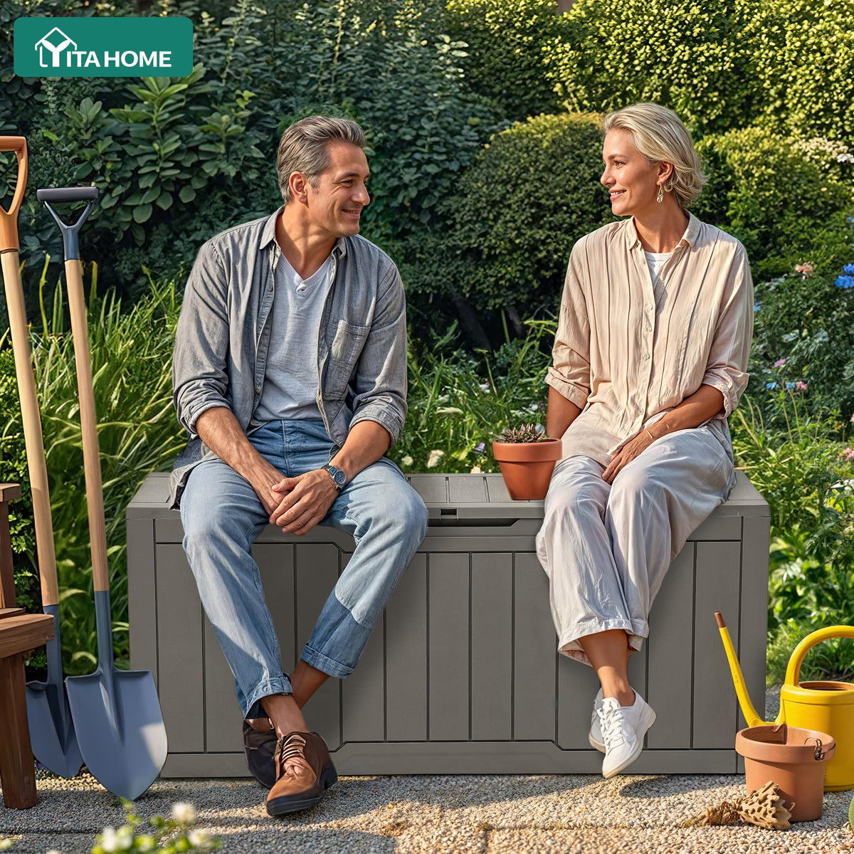 YITAHOME deck box exterior dimensions for generous storage footprint.