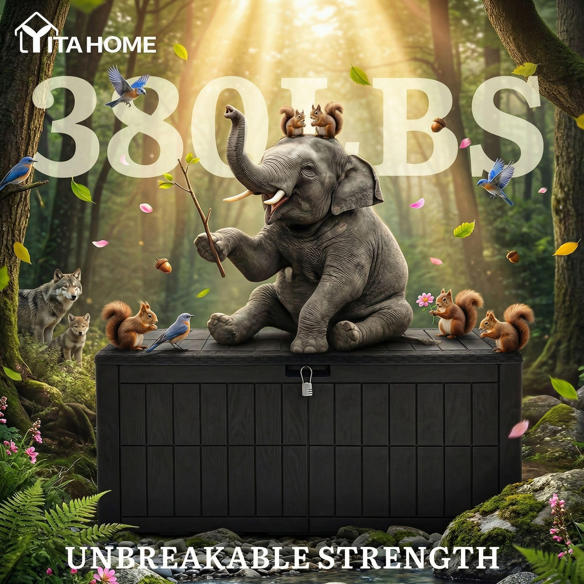 YITAHOME deck box interior offers large capacity for tools and cushions
