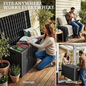 YITAHOME outdoor storage setup complements patio aesthetics.