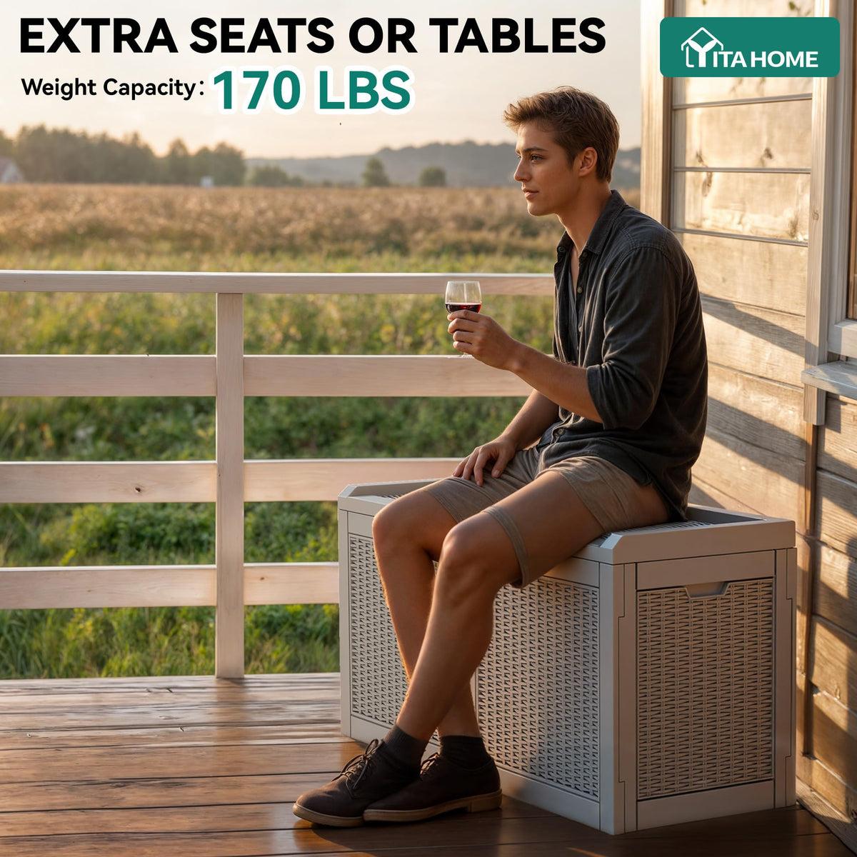 YITAHOME deck box side handles enable easy mobility