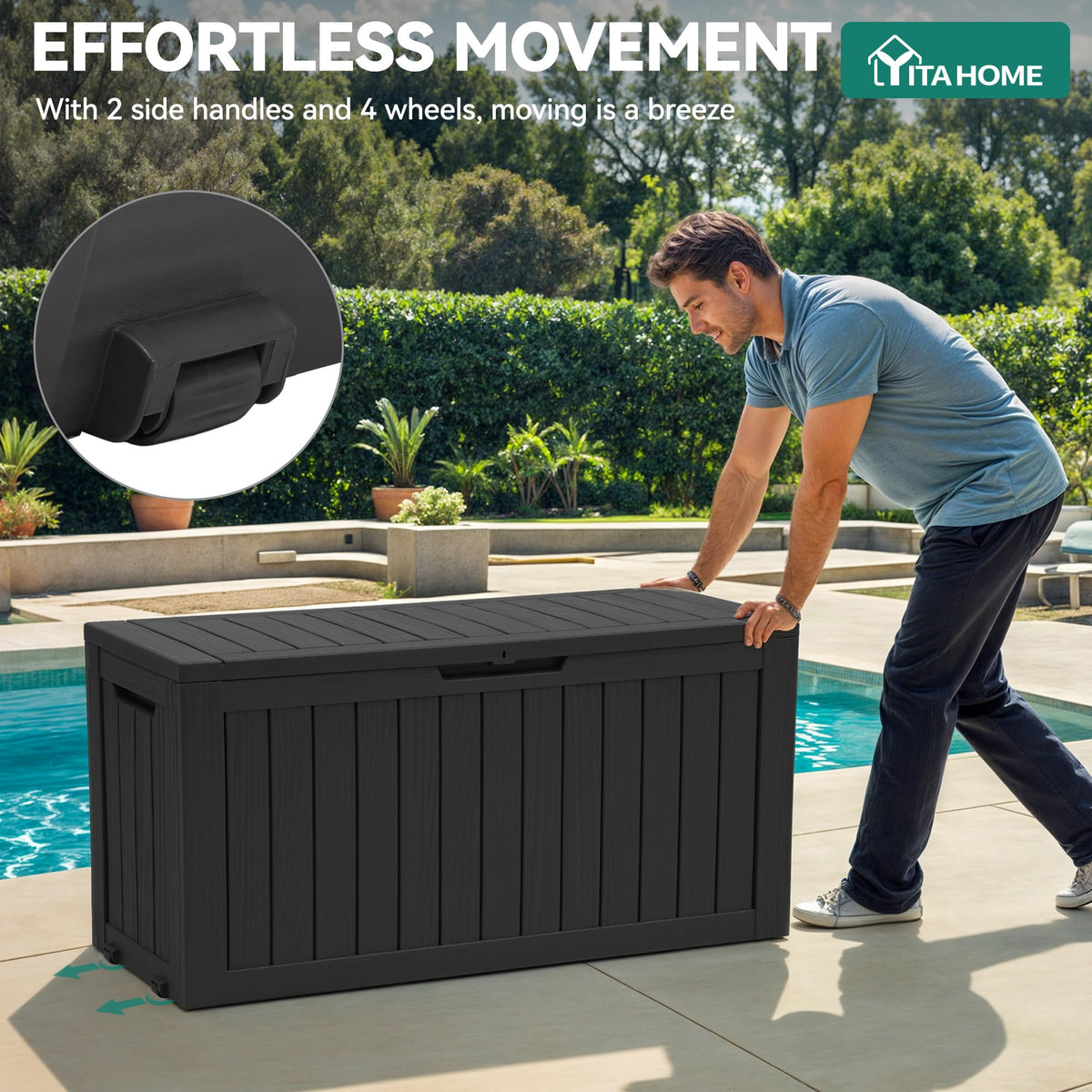 YITAHOME wheels enable effortless repositioning on decks and patios.