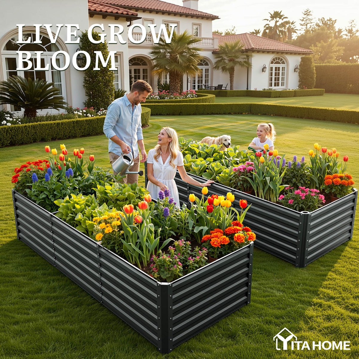 YITAHOME galvanized metal panel closeup underlines safe, smooth edges