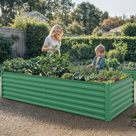 YITAHOME raised garden bed showing dimensions 8x4x2 feet