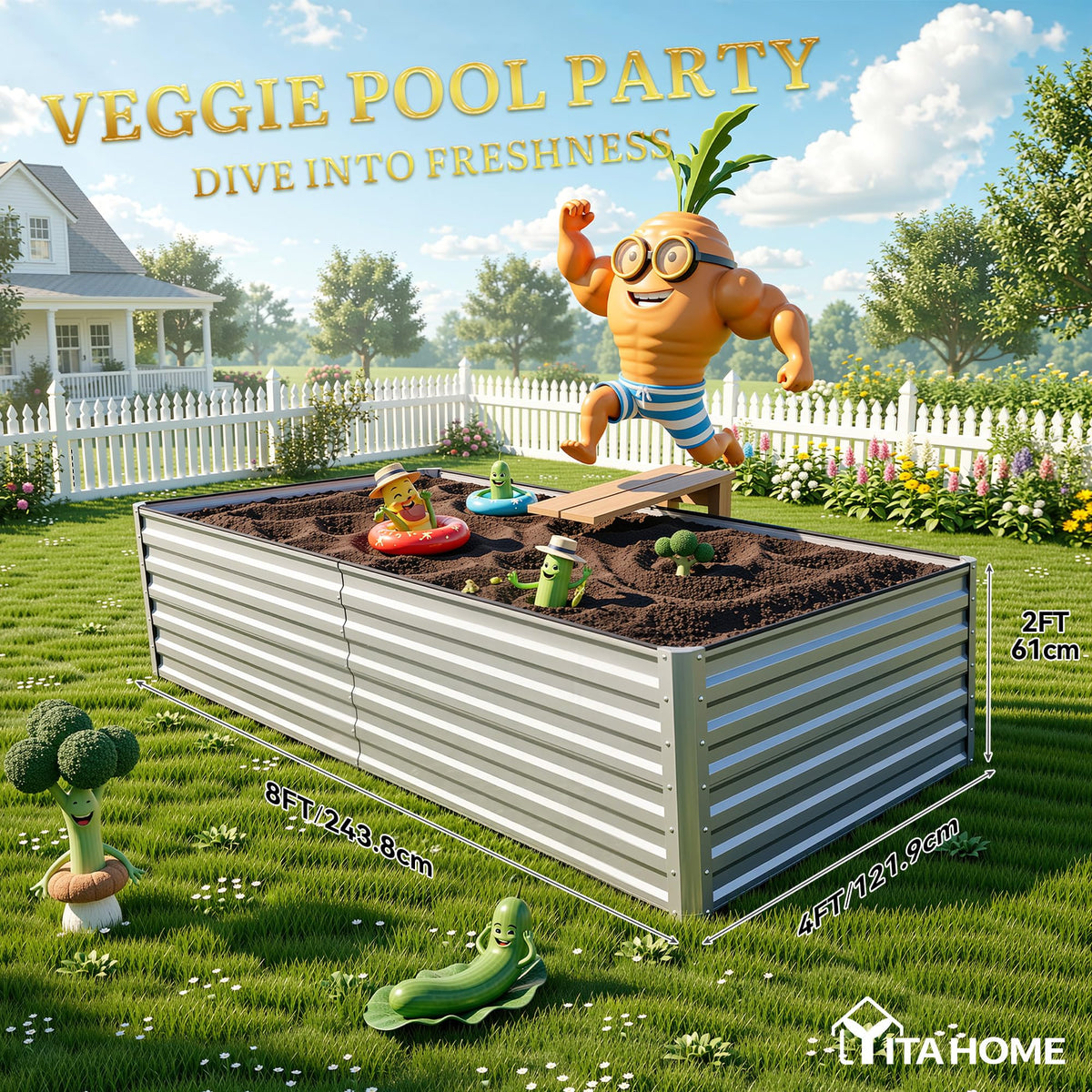YITAHOME garden bed in use with vegetables
