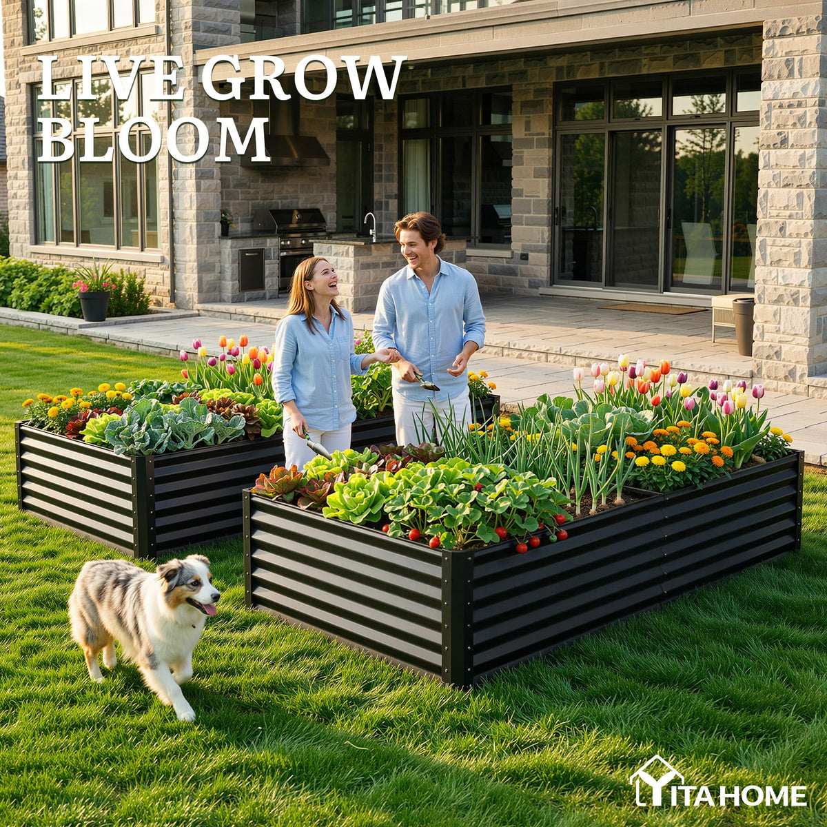 Open-base drainage design on YITAHOME raised bed promoting root airflow