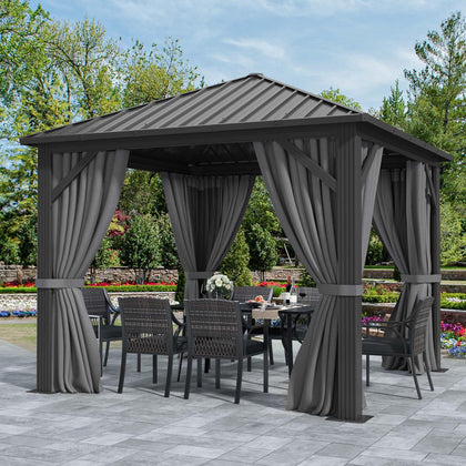 YITAHOME gazebo with galvanized roof provides durable shade and rain protection