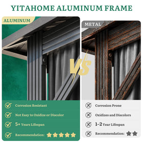 YITAHOME sturdy metal frame with ground stake compatibility for secure anchoring