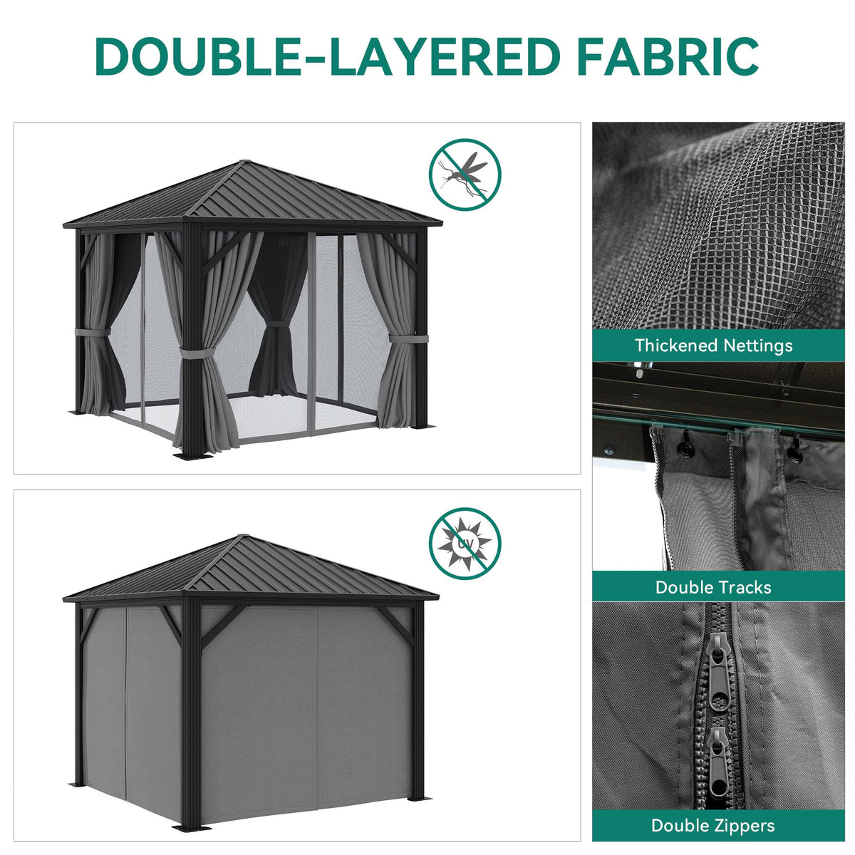 YITAHOME ventilated sidewalls with mesh for airflow and unobstructed views