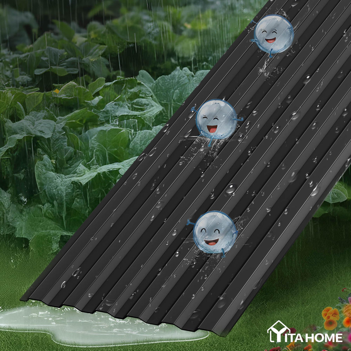 YITAHOME ground stakes securing the raised bed outdoors