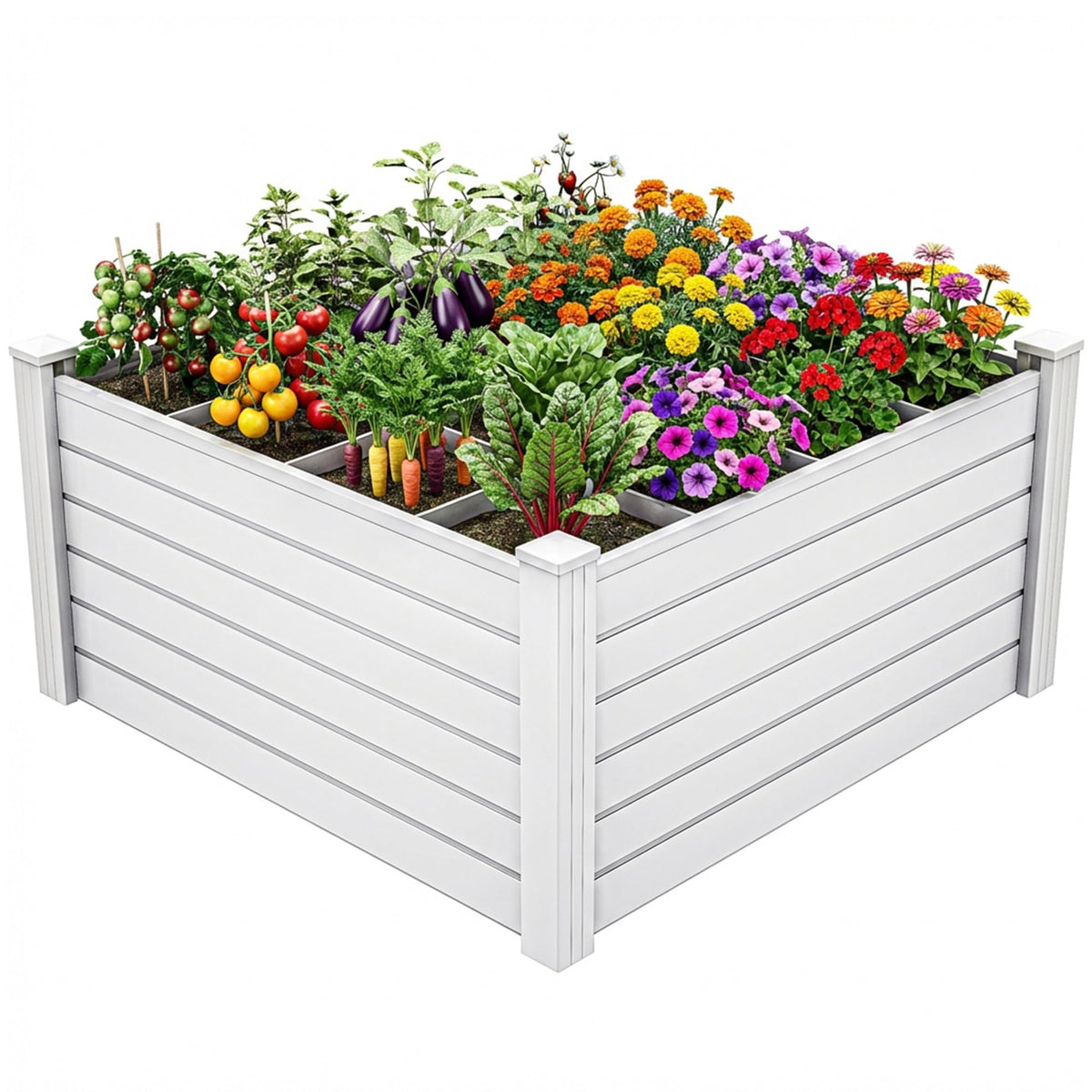 YITAHOME raised garden bed assembly view showing easy slot installation
