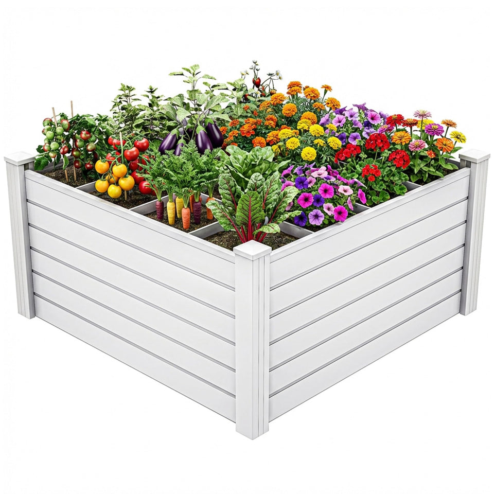 YITAHOME raised garden bed assembly view showing easy slot installation