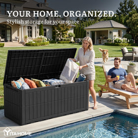 YITAHOME lockable latch provides secure access to stored items.