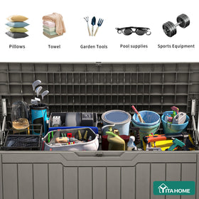 YITAHOME lockable lid secures items in outdoor spaces.