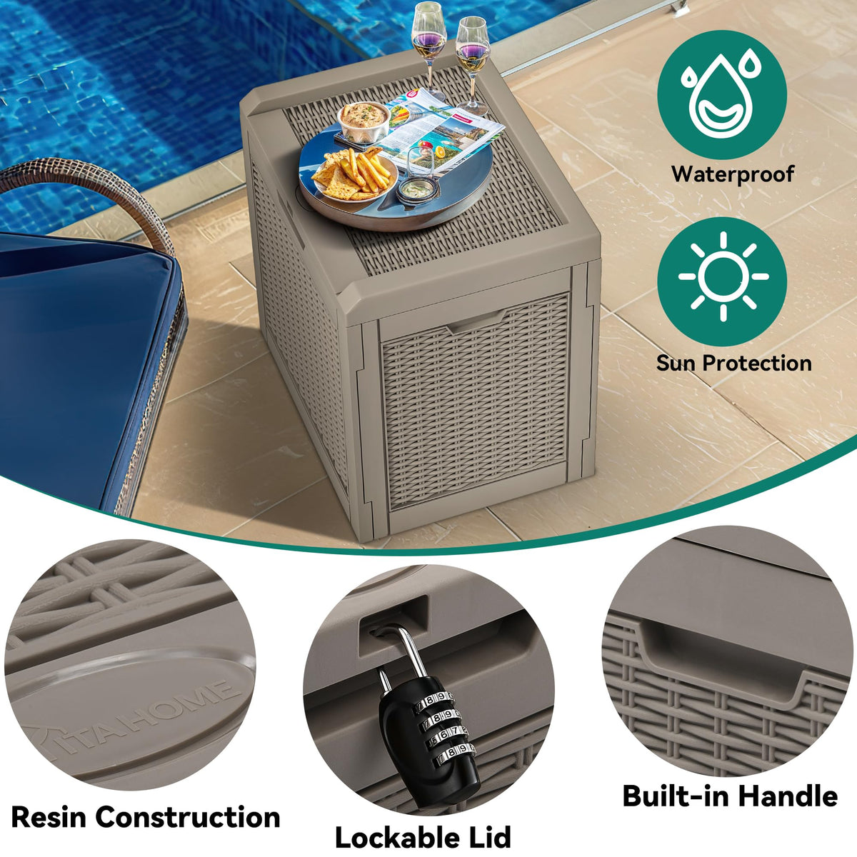 YITAHOME lockable storage container for secure outdoor storage