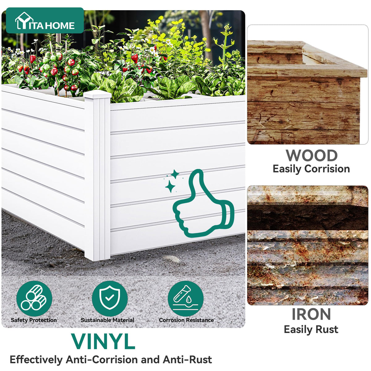 YITAHOME open-bottom design demonstrates direct water and nutrient access