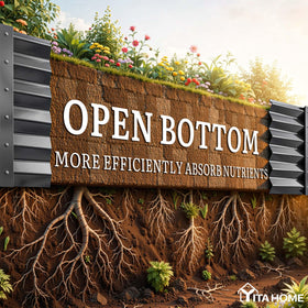 YITAHOME open-bottom design promotes drainage and nutrient access for roots.
