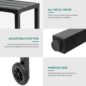 YITAHOME detachable wheels enable easy repositioning on balconies.