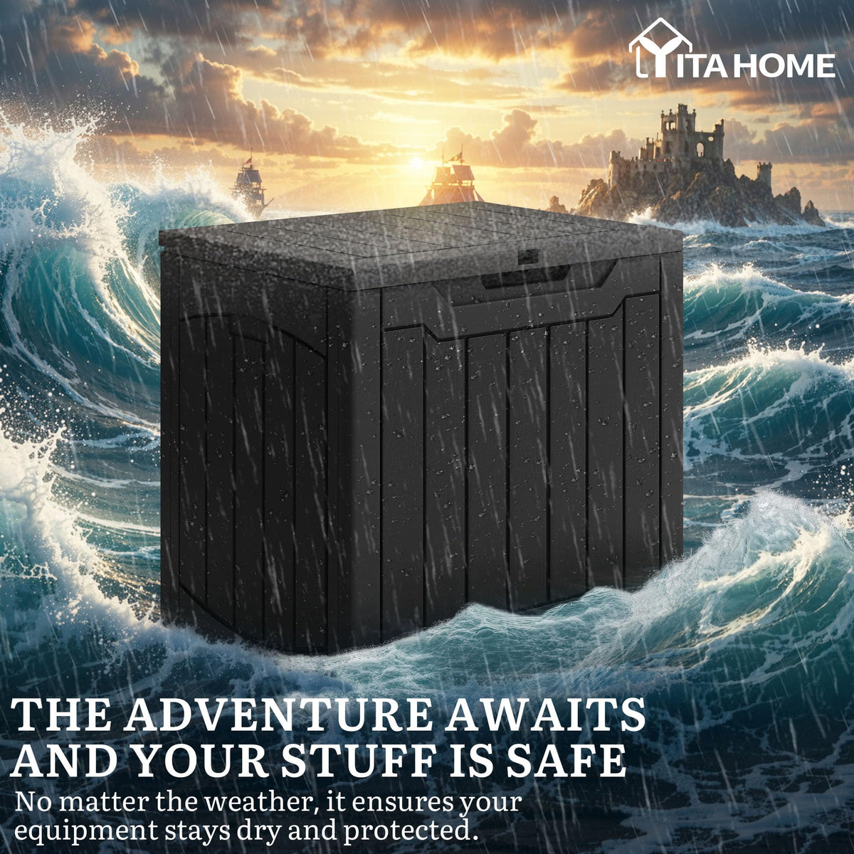 YITAHOME deck box doubles as seating with storage