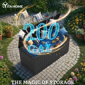 YITAHOME outdoor storage bench offers comfortable seating and concealed storage.