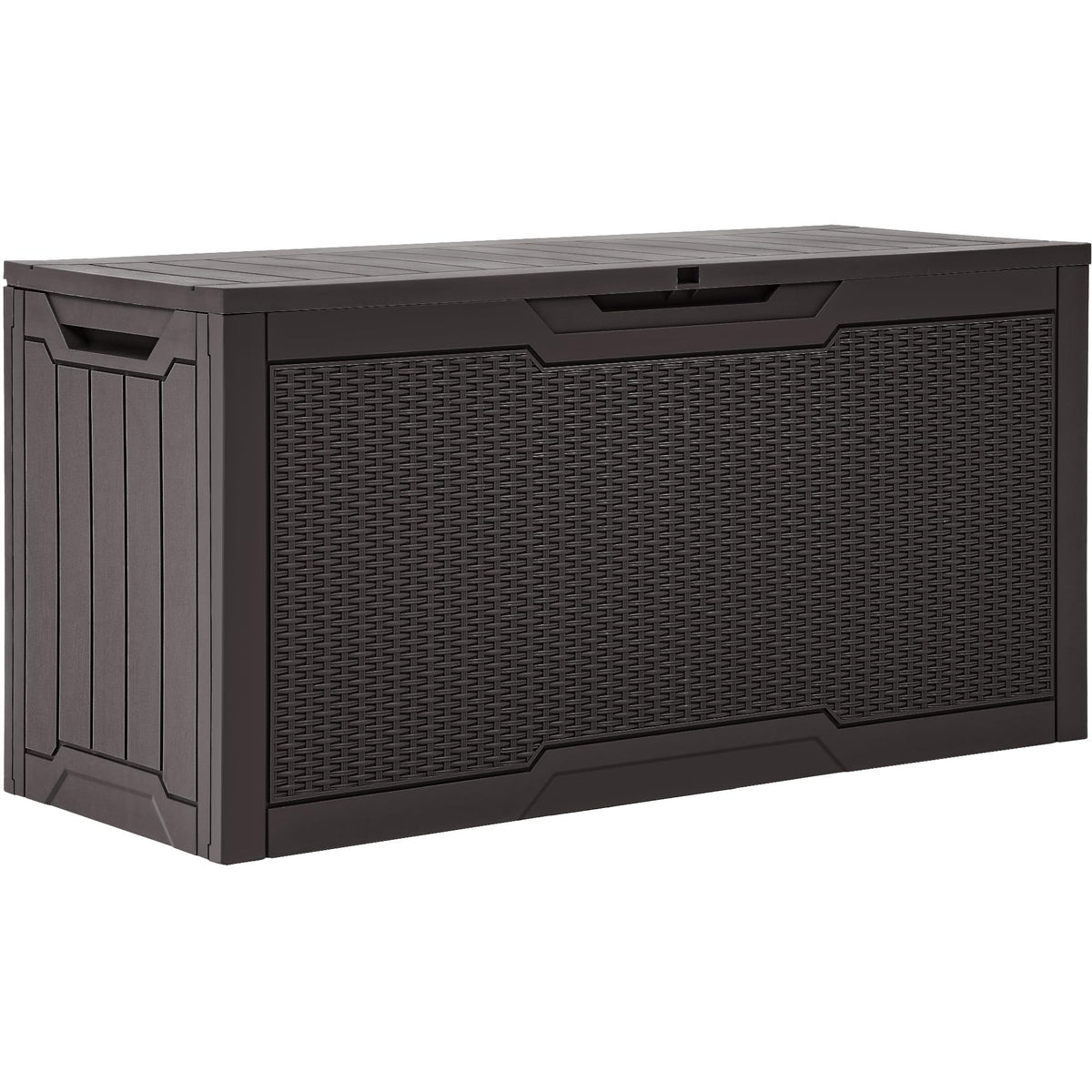 YITAHOME 80-gallon outdoor storage box with open lid for easy access.