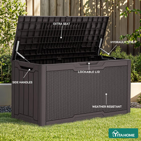 YITAHOME waterproof resin deck box exterior highlights weather-ready durability.
