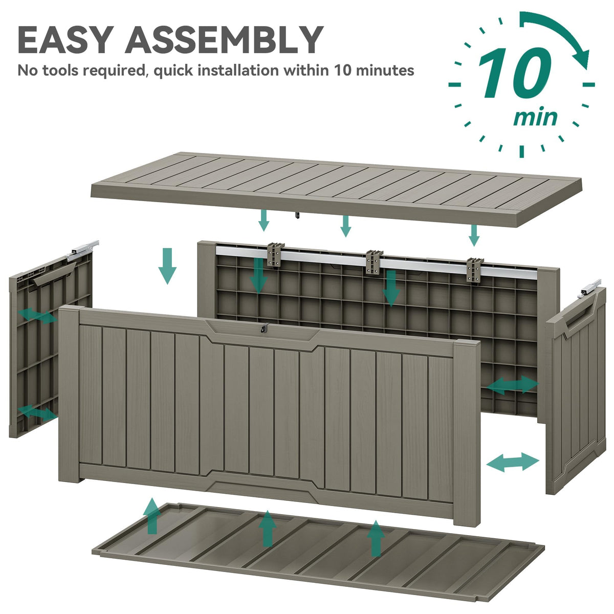 YITAHOME outdoor storage box side handles for easy transport