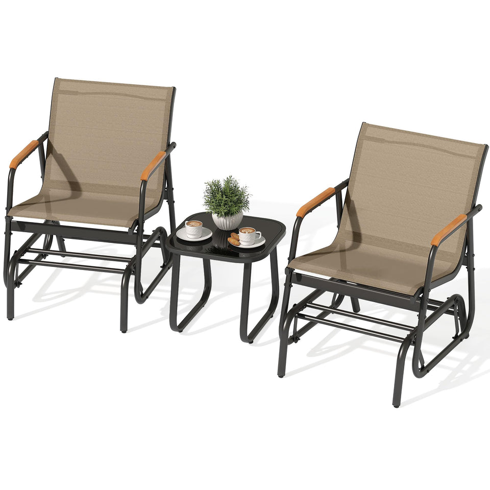 YITAHOME patio set with two rocking chairs offering relaxing outdoor seating