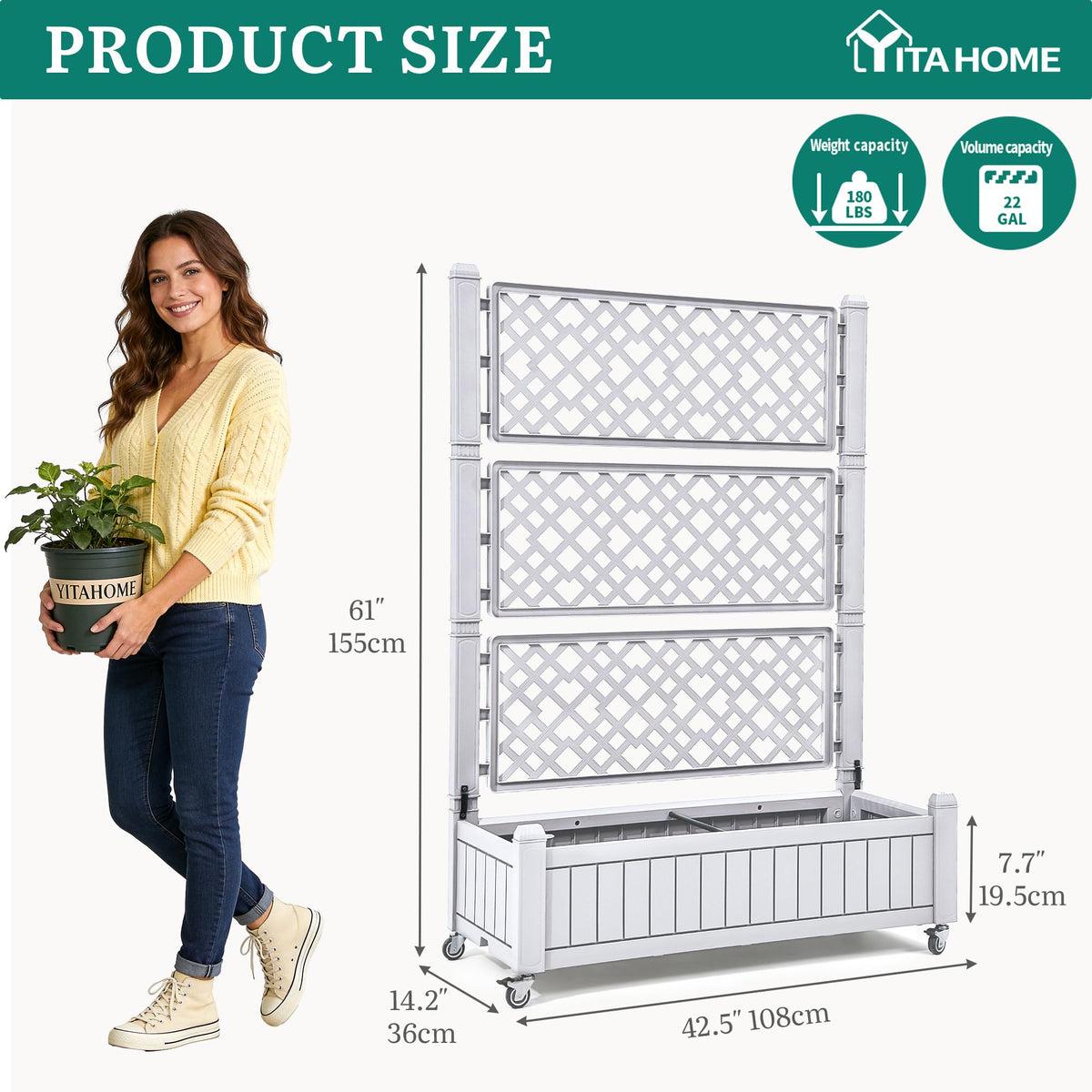 YITAHOME 61 inch tall planter box ready for vertical gardening
