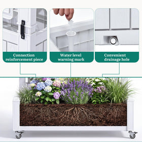 YITAHOME planter box wheel base enables effortless repositioning outdoors