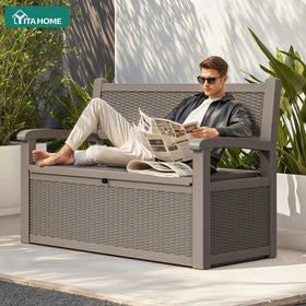 YITAHOME quick-assembly storage bench with stylish rattan finish