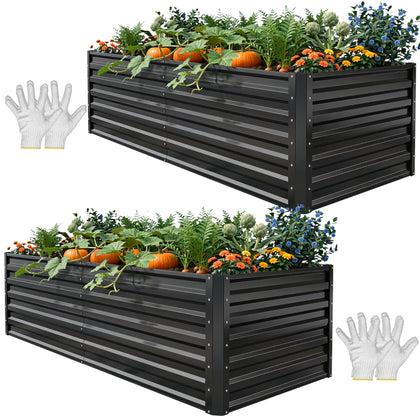YITAHOME raised garden bed 6x3x2ft with spacious soil for vegetables