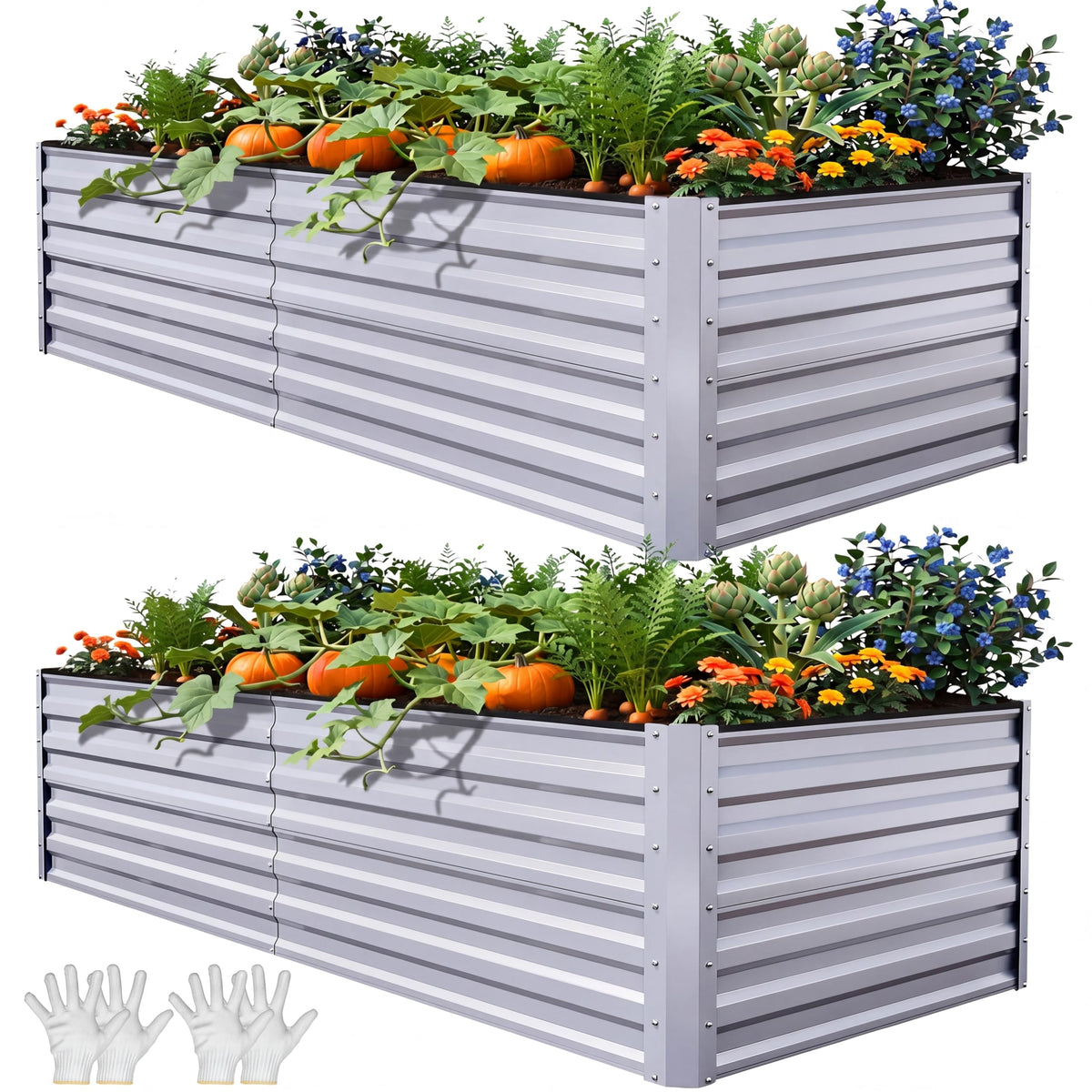 YITAHOME raised garden bed 8x4ft side view, ample planting space