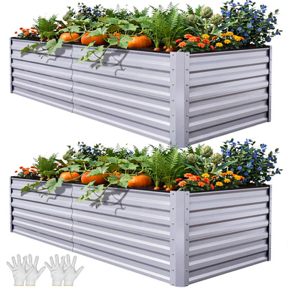 YITAHOME raised garden bed 8x4ft side view, ample planting space