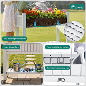YITAHOME raised garden bed central divider and float system help monitor moisture.