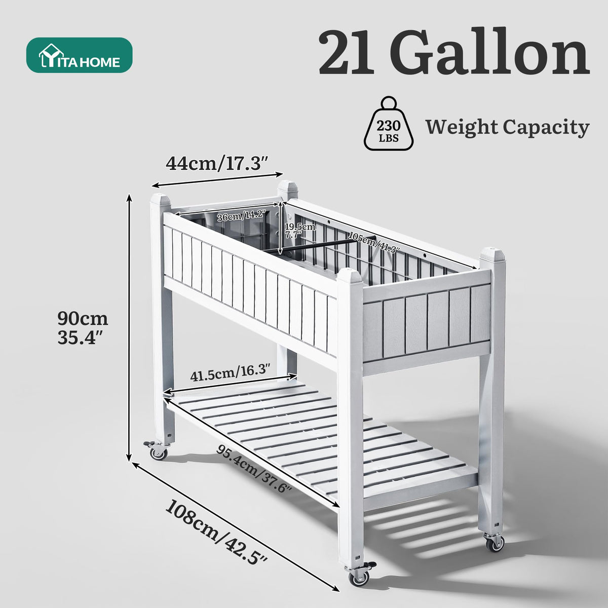 YITAHOME 35.4-inch height reduces bending during planting and maintenance.