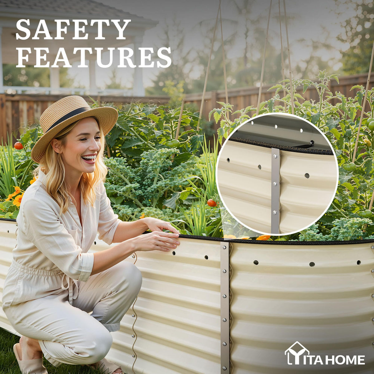 YITAHOME reinforced crossbars provide sturdy support for plants.