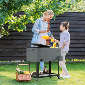 YITAHOME rolling cooler cart showing 360° swivel casters for easy mobility