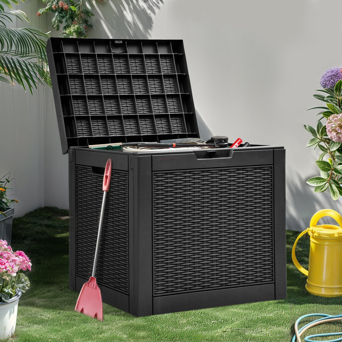 YITAHOME spacious storage for cushions, tools, and pool accessories.