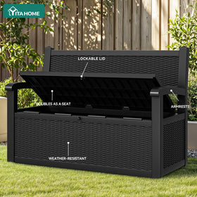 YITAHOME two to three-person seating on bench with integrated storage.