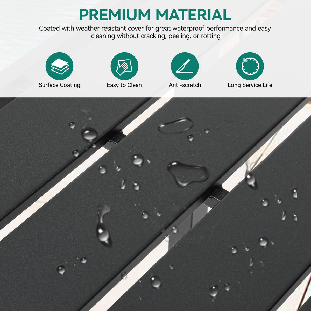 YITAHOME weather-resistant iron panel ensures durable outdoor use.