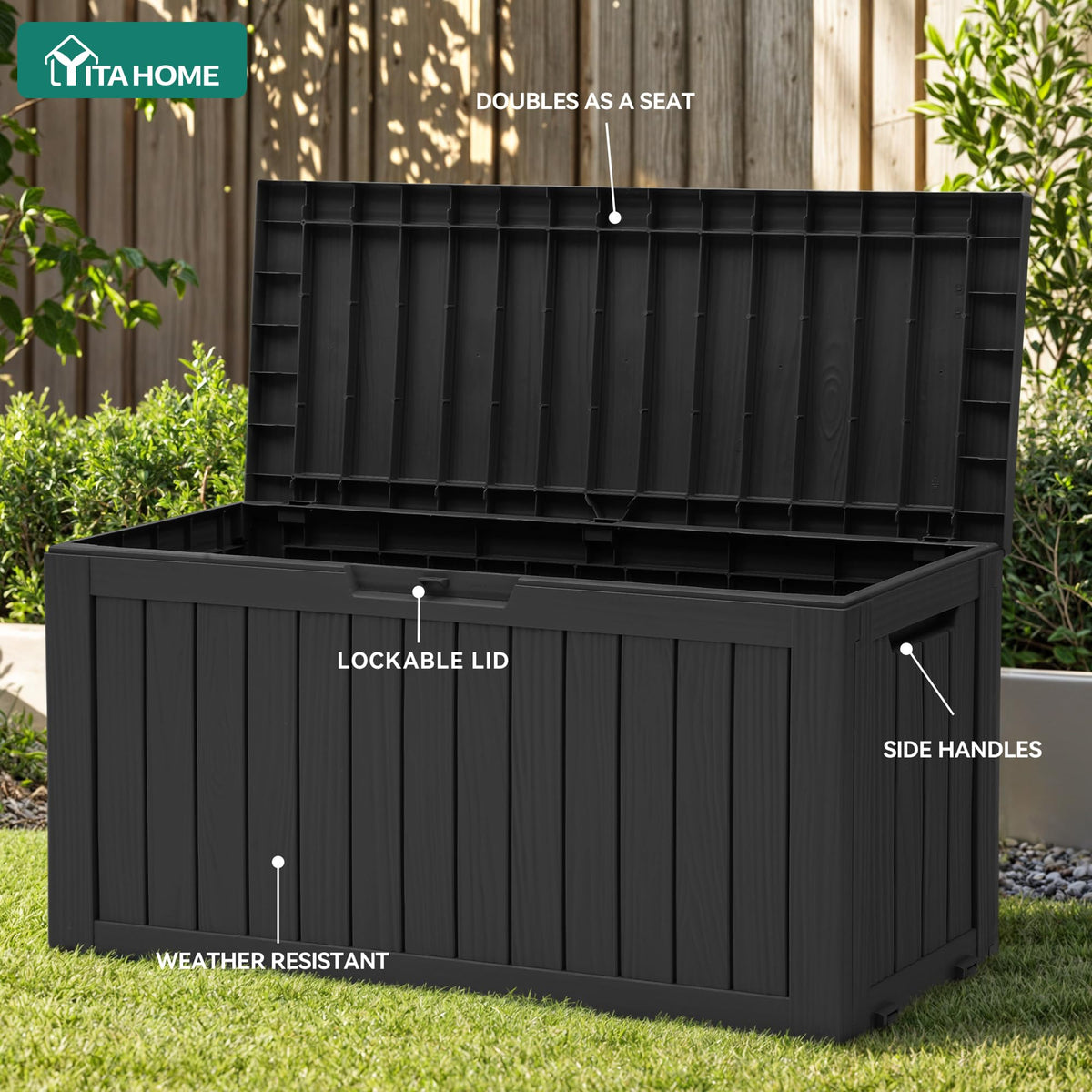 YITAHOME weather resistant resin material provides durable protection against the elements.