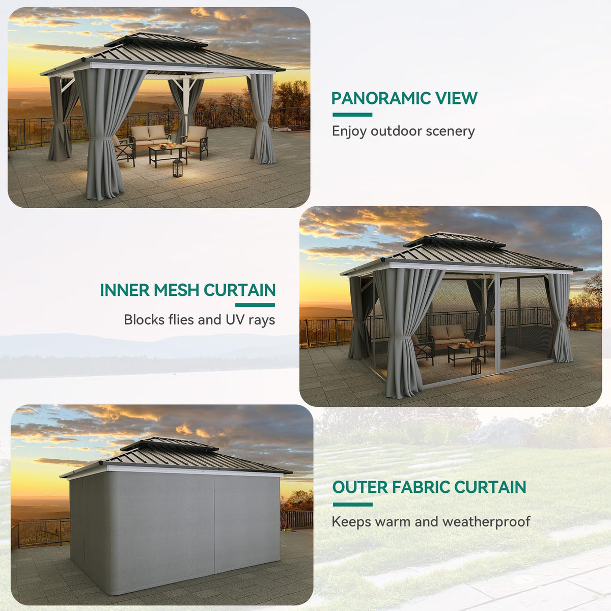 YITAHOME aluminum frame delivers rust resistance and lasting durability