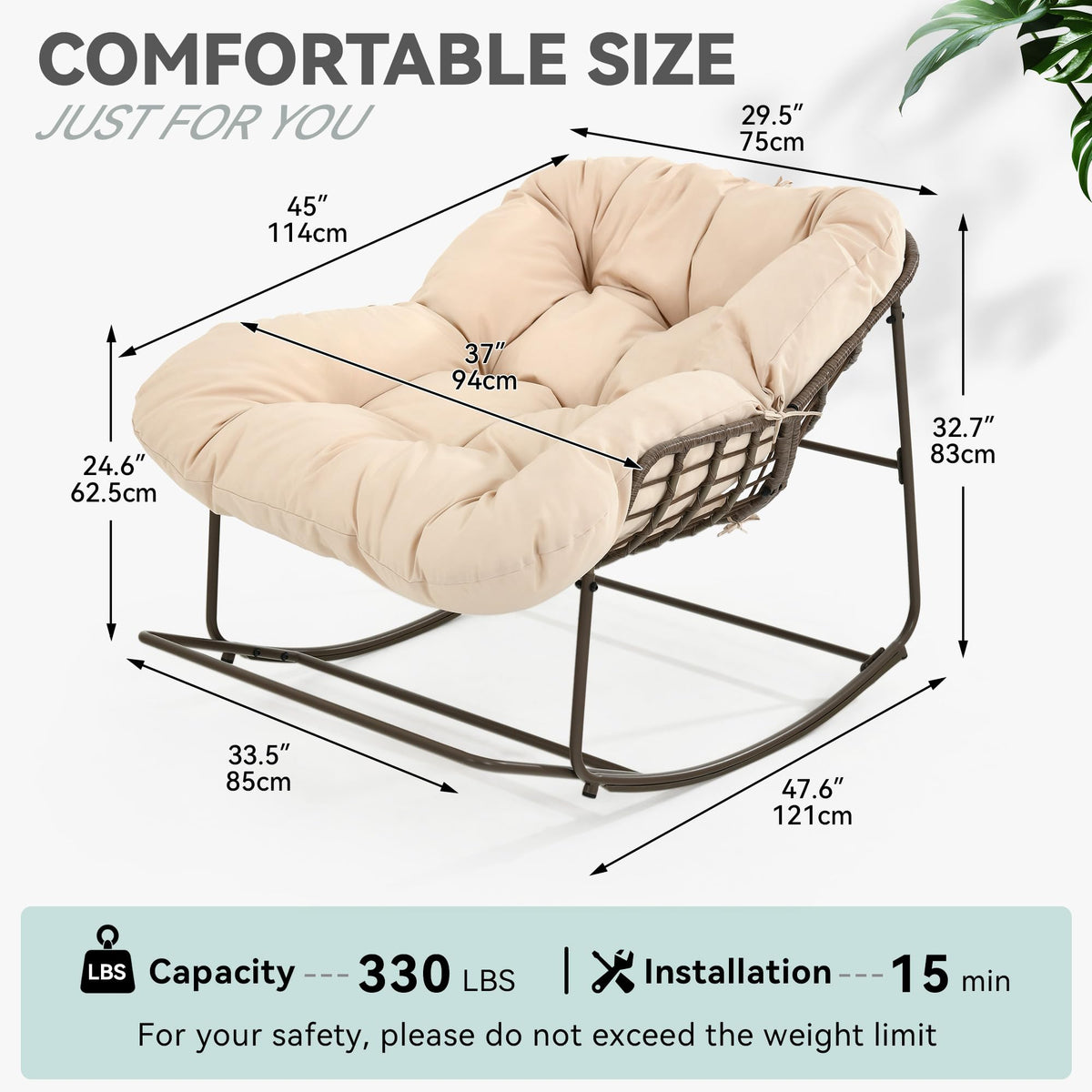 YITAHOME wide saucer chair in beige offering roomy seating