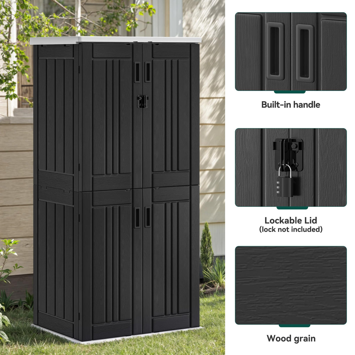 YITAHOME wood-like finish exterior complements any patio setting.