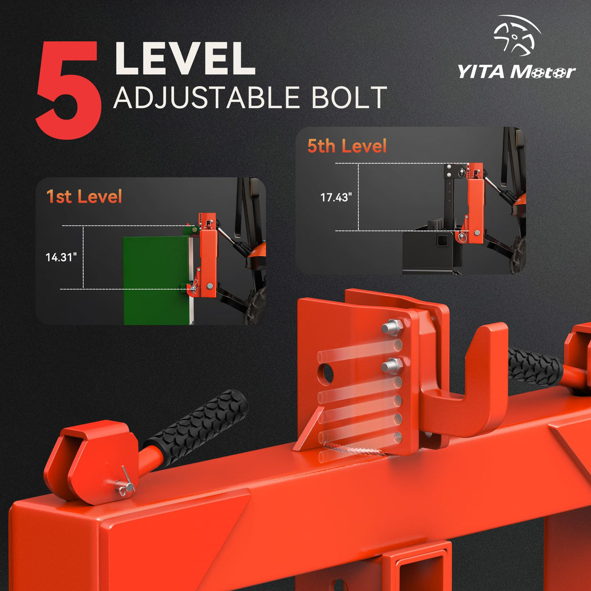 YITAMOTOR 2-inch receiver adaptation highlights easy integration with Category 1 tractors