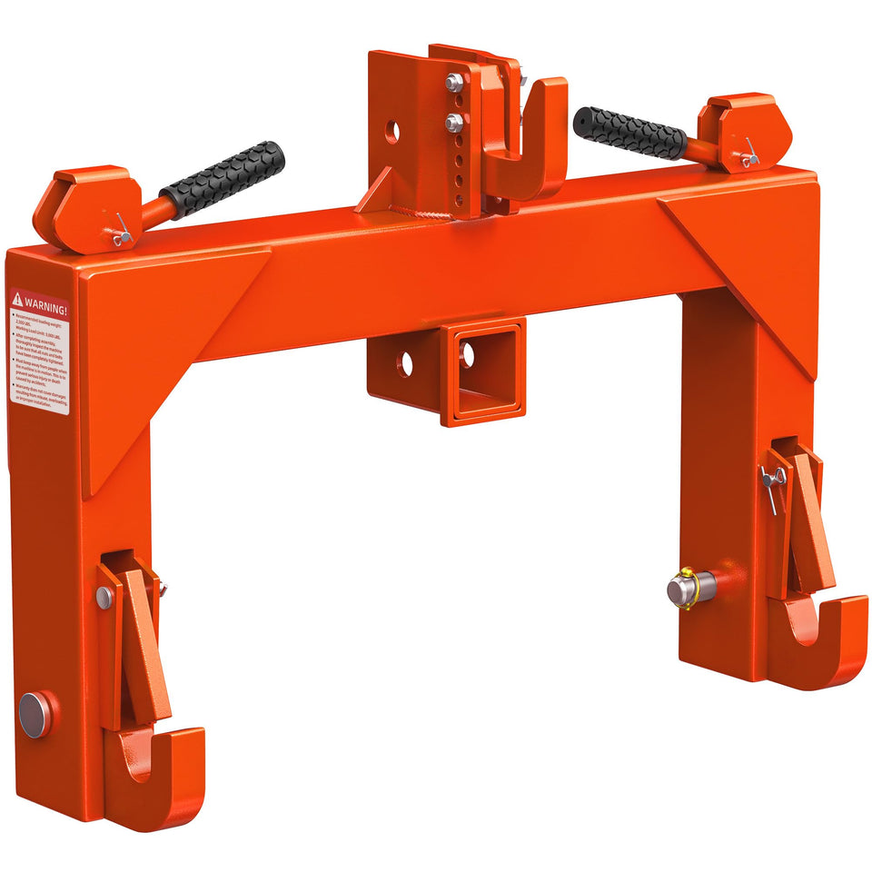YITAMOTOR 3 point quick hitch side view demonstrates 3000-lb capacity for farm tasks