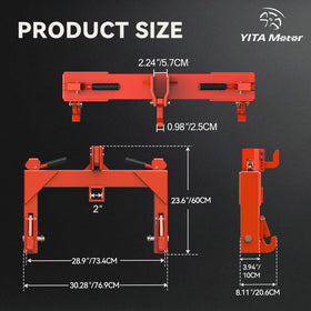YITAMOTOR multi-use hitch supports towing and ballast applications for tractors