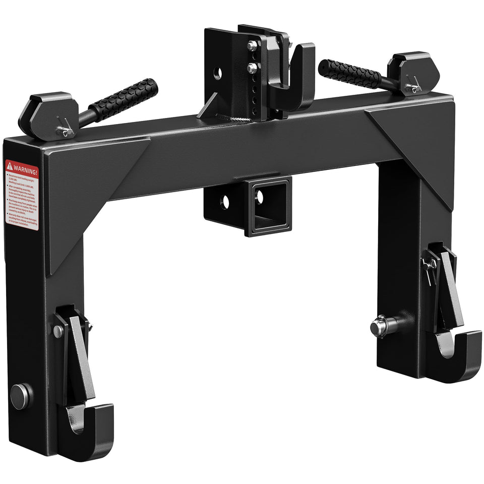 YITAMOTOR 3-point quick hitch front view for easy tractor mounting and quick hookups.