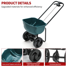 YITAMOTOR 60lb spreader, flow-control dial, precise width control for tailored application.